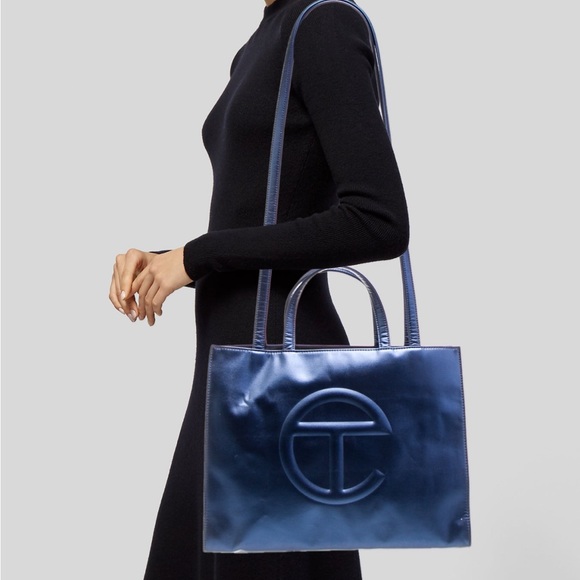 Telfar Medium Shopping Bag - Metallic Blue - Picture 5 of 5